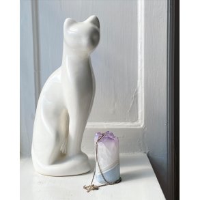 Faience cat, white