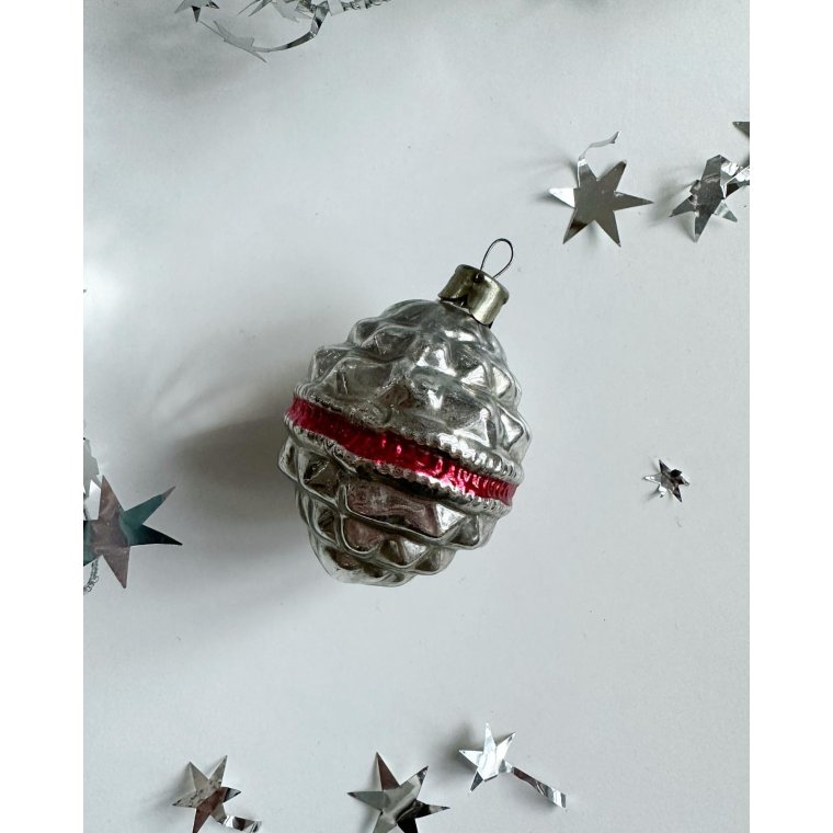 Vintage julekugle, lanterne, slv m bort