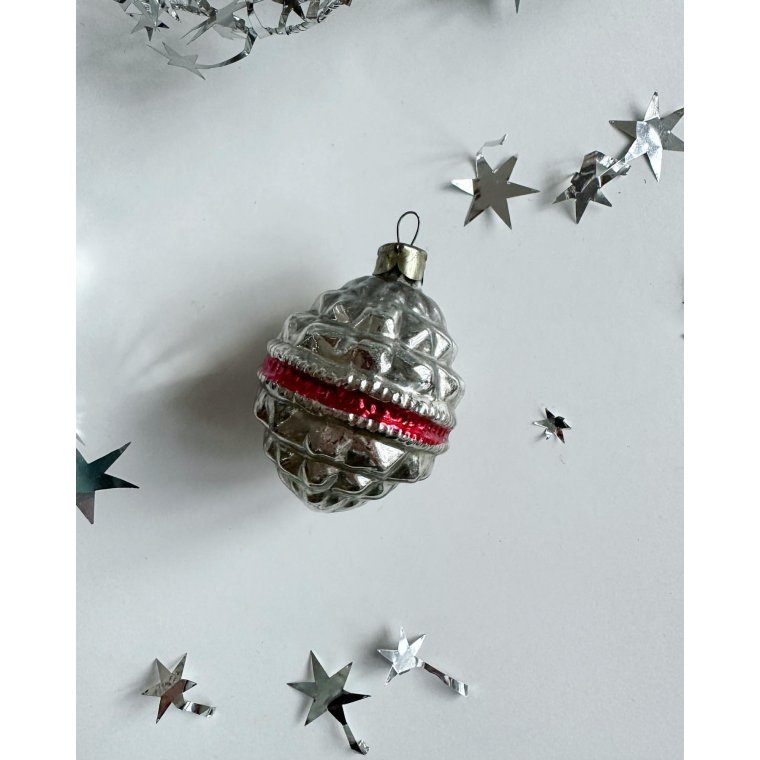 Vintage julekugle, lanterne, slv m bort