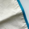Raw white runner, light blue border and embroidered angels
