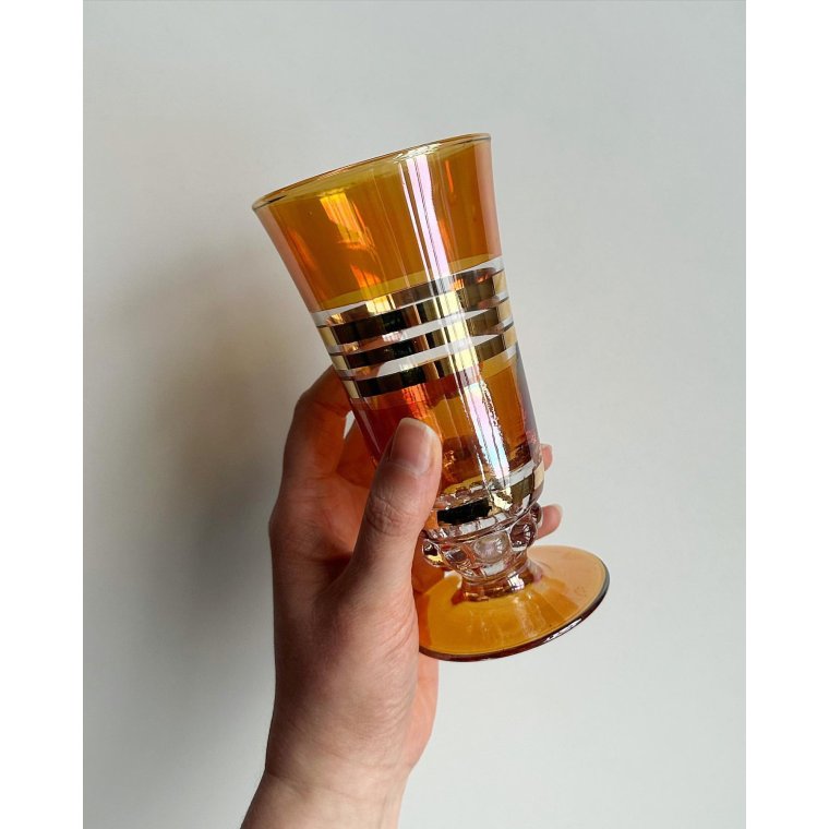 Glass goblet, orange soap bubble effect