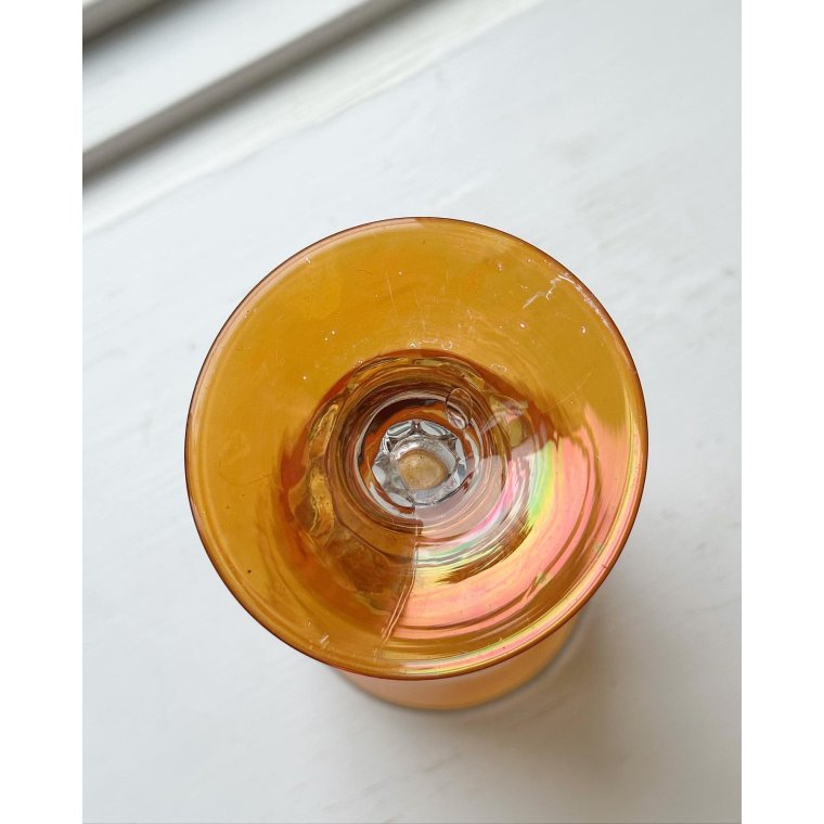 Glass goblet, orange soap bubble effect