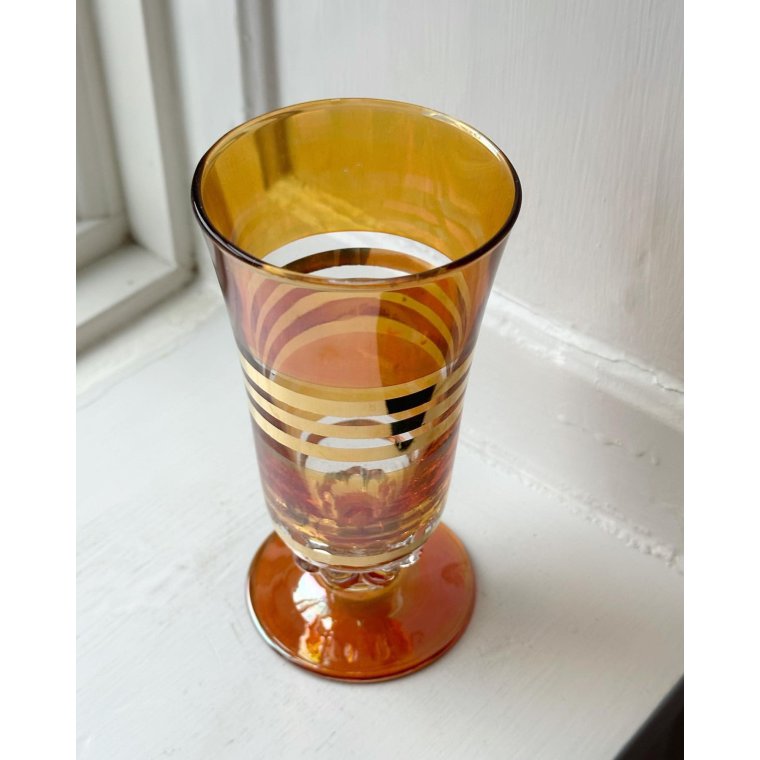 Glass goblet, orange soap bubble effect