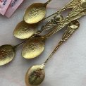 Espresso spoons, gold-plated with flowers, Sweden, 6 pieces in total