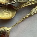 Espresso spoons, gold-plated with flowers, Sweden, 6 pieces in total