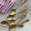 Espresso spoons, gold-plated with flowers, Sweden, 6 pieces in total