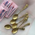 Espresso spoons, gold-plated with flowers, Sweden, 6 pieces in total