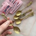 Espresso spoons, gold-plated with flowers, Sweden, 6 pieces in total