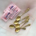 Espresso spoons, gold-plated with flowers, Sweden, 6 pieces in total