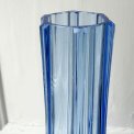 Light blue glass vase with feet, NB