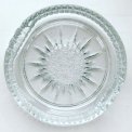 Clear glass, sun motif