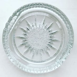 Clear glass, sun motif