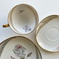 Triost, stor kop m underkop og kagetallerken, gr rose
