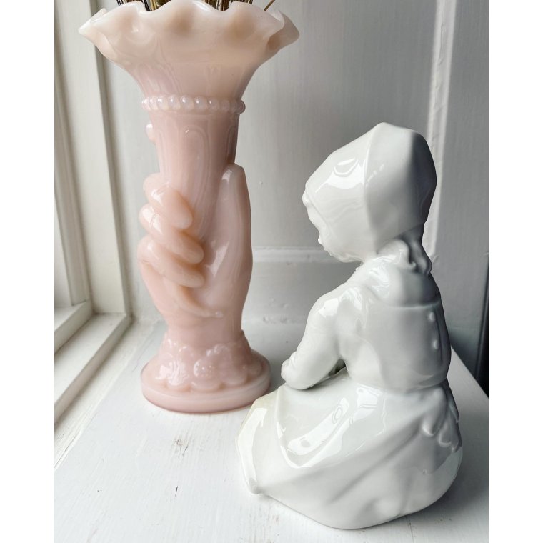 Porcelain figurine from GDR, girl with doll, NB