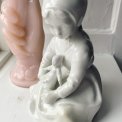 Porcelain figurine from GDR, girl with doll, NB