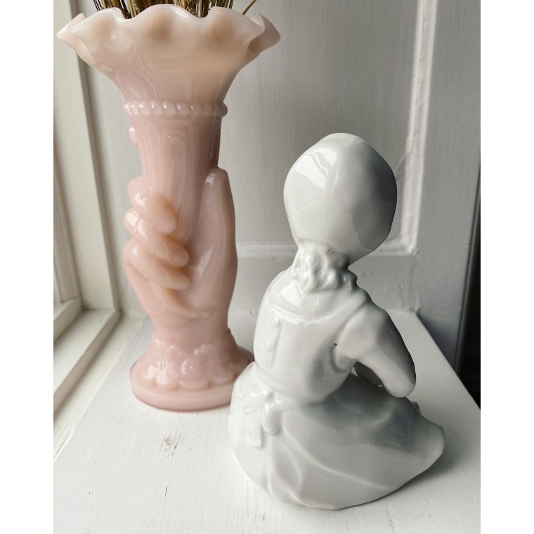 Porcelain figurine from GDR, girl with doll, NB