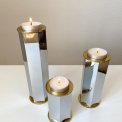 Tealight holders, mixed metal, set of 3
