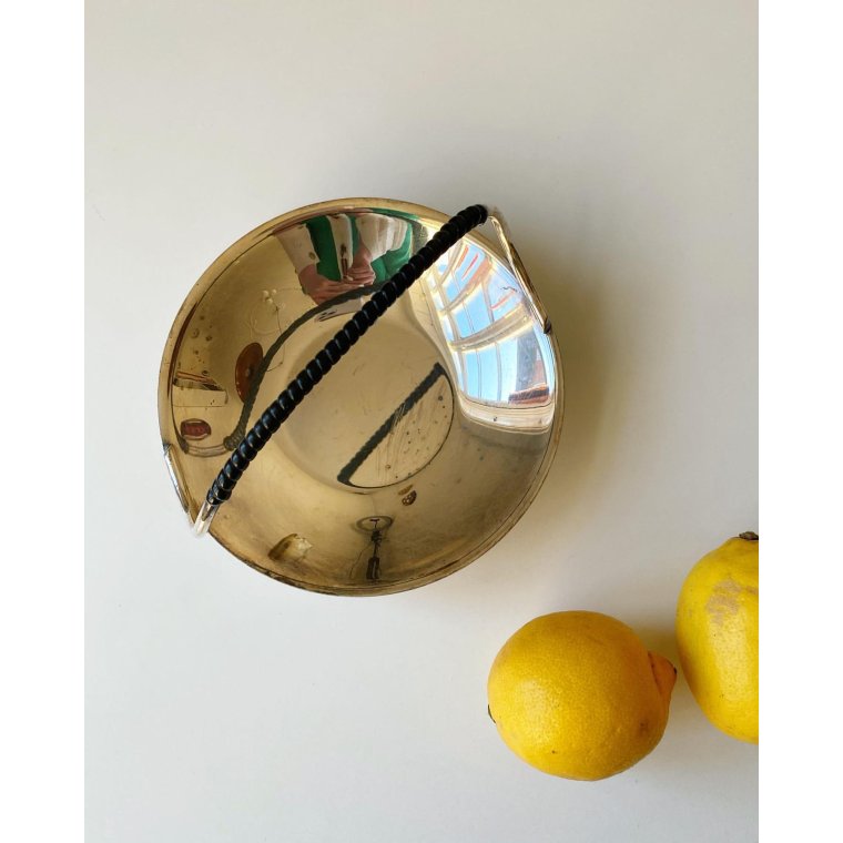 Silverplate with black plastic wrap