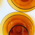 Duralex amber-colored trio set, per set