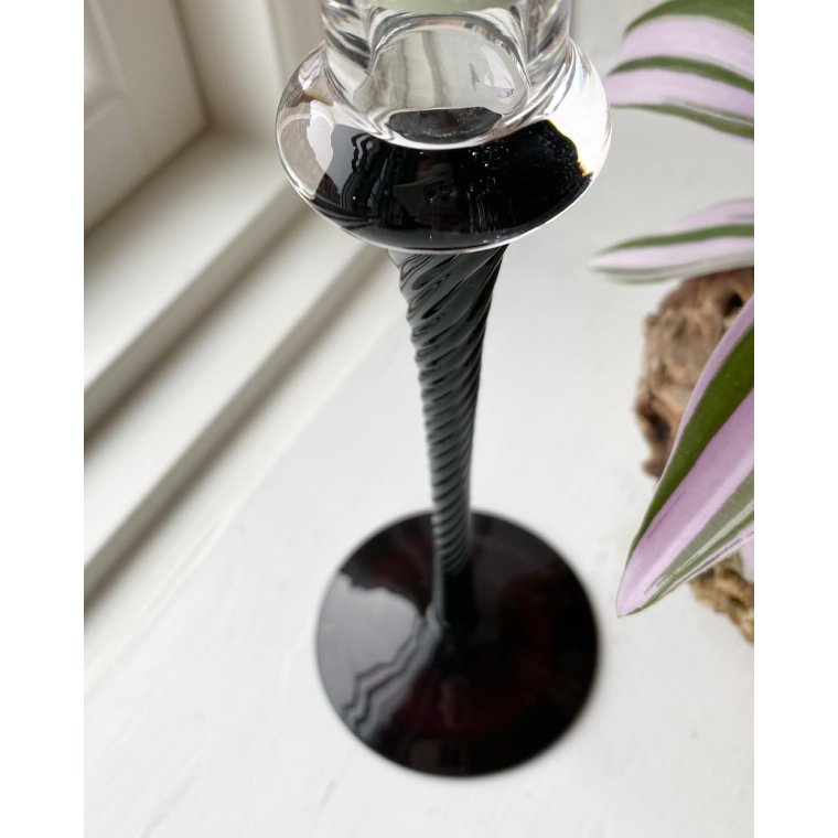 Klar kumme m auberginefarvet swirl