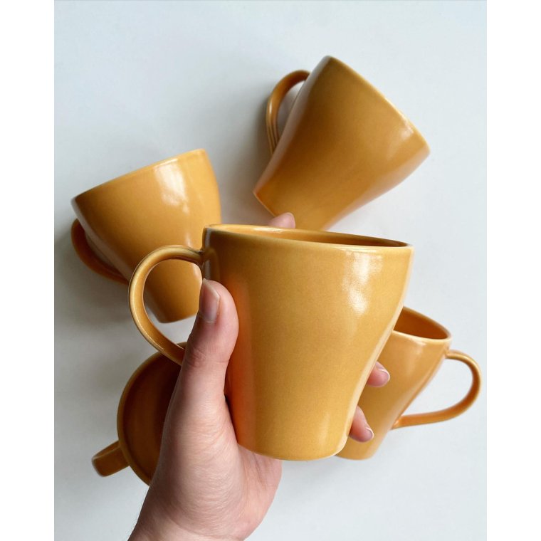 Desiree, ferskenfarvede krus, 5 stk samlet