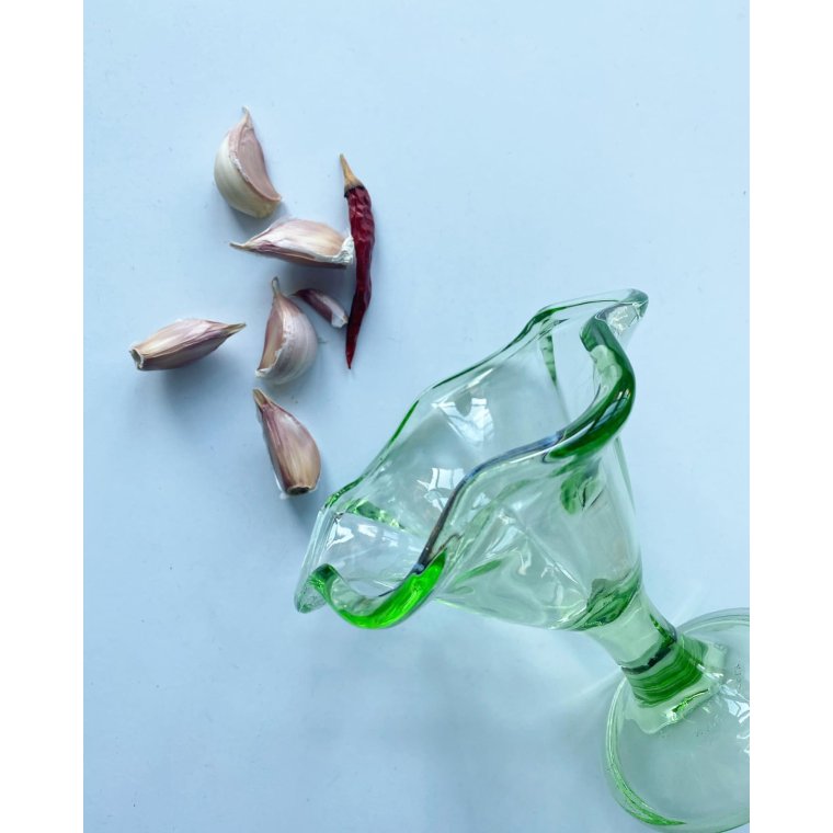 Opsats af lysegrnt glas, italien