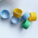 Retro plastic napkin rings, 6 pieces in total