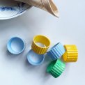 Retro plastic napkin rings, 6 pieces in total