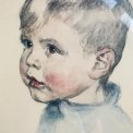 Boy portrait in black frame
