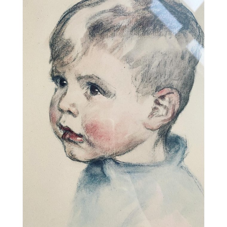 Boy portrait in black frame