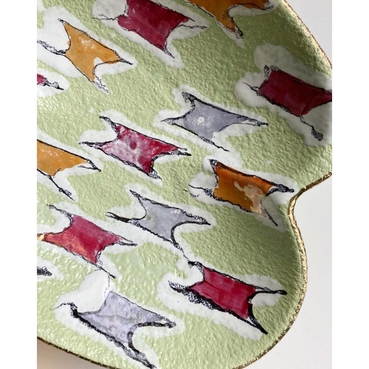 West Germany, mintgrn med lilla, rd og guld