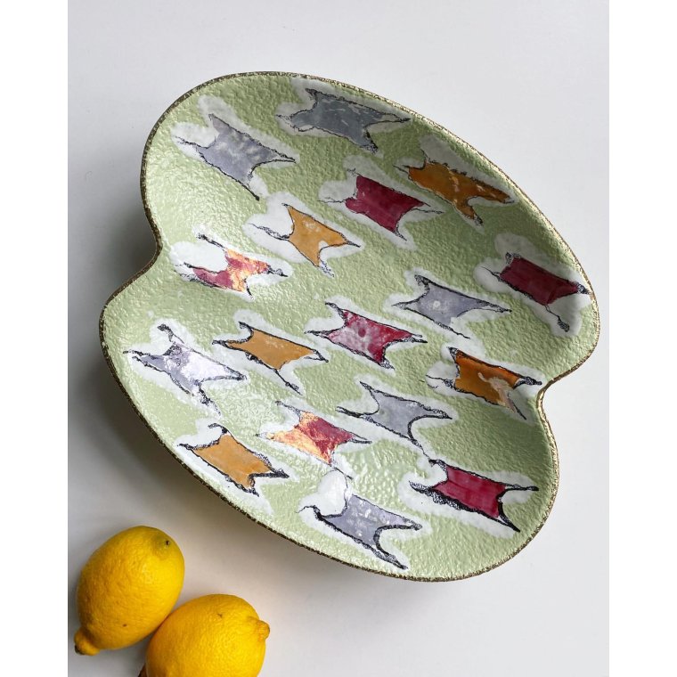 West Germany, mintgrn med lilla, rd og guld