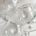 Cognacglas m patineret guldkant, 6 stk samlet