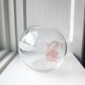 Glass ball with pink flower
