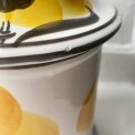 Opbevaringskrukke m solsikker, fajance, NB