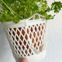 Hvid plastkurv til urtepotte, ophng, NB