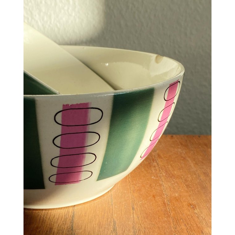 Torgau, fajanceskle m pink og grn, stpris