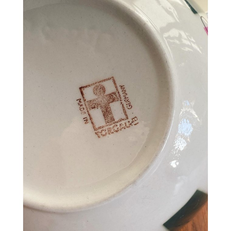 Torgau, fajanceskle m pink og grn, stpris