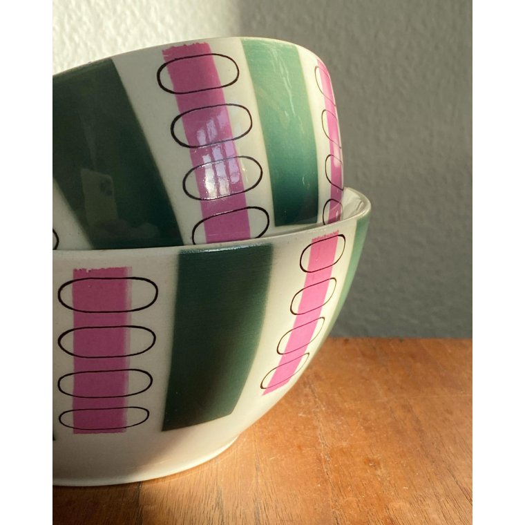 Torgau, fajanceskle m pink og grn, stpris