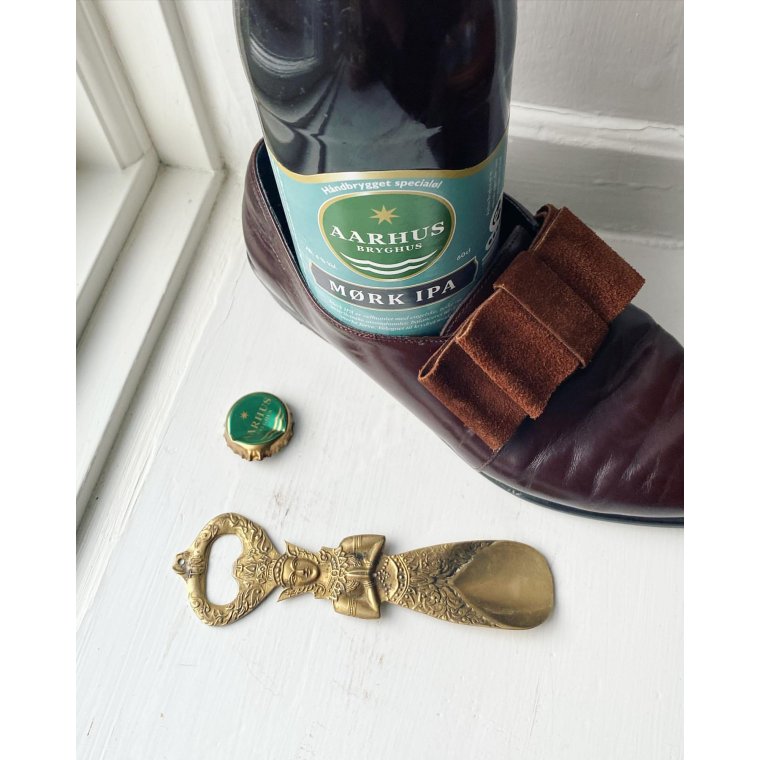 Skohorn/oplukker, messing