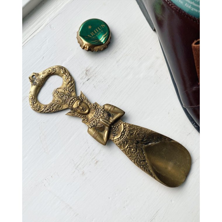 Skohorn/oplukker, messing