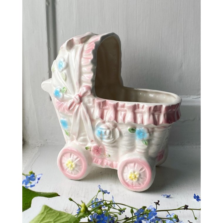 Japanese faience baby carriage