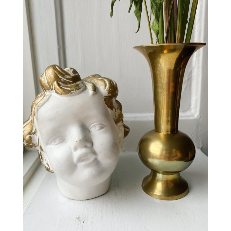 Clay head, white with gold hair