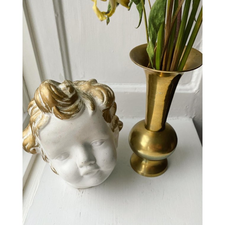 Clay head, white with gold hair