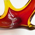 Flame bowl, red with yellow edge, tall