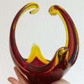 Flame bowl, red with yellow edge, tall