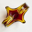 Flame bowl, red with yellow edge, tall