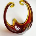 Flame bowl, red with yellow edge, tall