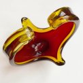 Flame bowl, red with yellow edge, tall
