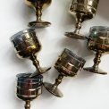 Portvin/shotglas, metalliske, 6 stk samlet, NB